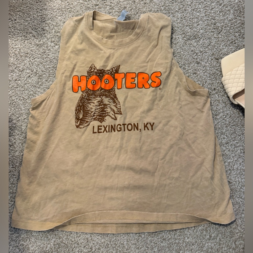 Hooters Tan Tank with Bright Orange Logo - Lexington, KY